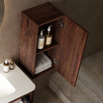 ZUN KALI 14" Wall-Mounted Floating Striped Bathroom Vanity Side Cabinet with a Door and a Shelf, W2615P227367