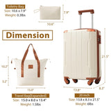 Hardshell Luggage Sets 3 Piece Carry-on Suitcases with Wheels, TSA Lock for Men Women-White 23401212
