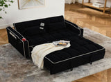 55.51 inch versatile foldable sofa bed in 3 lengths, modern sofa sofa sofa velvet pull-out bed, W2353P151786