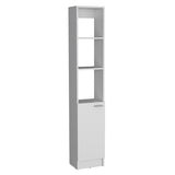 Linen Cabinet, 1 Door, 6 Shelves, White B097P199753