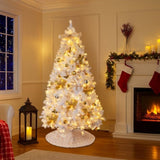 7.5 FT Artificial Christmas Tree with DIY 400 Warm White LED Lights, Hinged Xmas Pine Tree with Tree 78401324