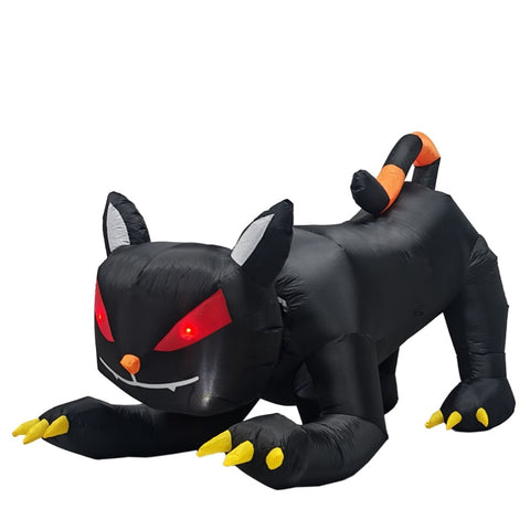 6.5 FT Halloween Inflatables Animated Black Cat with Shakable Head, Outdoorations Blow Up Yard 99885519