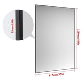48"x32" Oversized Modern Rectangle Bathroom Mirror with Balck Frame Decorative Large Wall Mirrors W708P146108