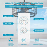 ZUN 20.24" Caged Ceiling Fan with Remote Control,Timer, 3 Speeds Indoor Ceiling Fan for Farmhouse, W1592P153814