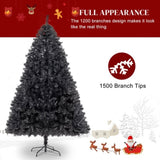 FCH 7ft 1500 Branch PVC Branch Iron Bracket Christmas Tree Black 57946821