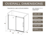 60.in W x 72.in H Frameless Shower Single Sliding, 1/4 inch Thick Clear Tempered Glass Shower W3048P278317
