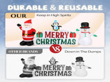 9.8 FT Lighted Inflatable Decoration, Inflatable Santa Claus and Snowman Holding Merry 19789654