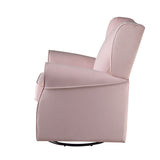 Pink Rolled Arms Swivel Chair with Nailhead Accent B062P186521