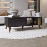 Vance 47" Wide Coffee Table with One Open Shelf and One pull Down Cabinet Door, Living Room, Storage B200P253752