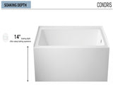 60" x 32" Alcove Bathtub Acrylic Soaking Tub with Integral Apron, Right Drain, Three-Wall T5923P492685