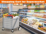 Bigger Super Jumbo Shopping Cart,Grocery Cart on Wheels, Foldable Utility Shopping Carts with Double 11211682