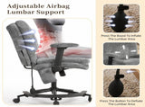 Chenille Criss Cross Office Chair with Air Lumbar Support, Flip-up Adjustable Arms, Built-in 87605151