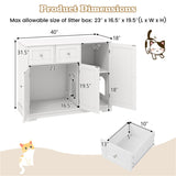 Cat Litter Box Enclosure With 2 Drawers 3 Doors Anti-Toppling Devices Storage 84617014