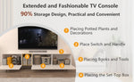 ZUN [Video] TV Console with Big Storage Cabinets, Modern TV Stand with Yellow and Ivory Contrasting W1701P149170