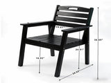 HDPE Outdoor Terrace Dining Chair Set, low maintenance - for gardens, backyards and decks - Black 18729758