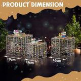 Lighted Iridescent Gift Boxes Set of 3, Pre-lit Nestable Present Boxes Ornament with 140 LED Warm 52441280