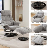 010-Ergonomic Recliner Chair with Ottoman, Modern 360&deg Swivel Lounge Chair with Footstool, Chenille W2636P262448