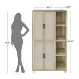 ZUN 4 Door Cabinet with 4 Shelves with 4 Adjustable Inner Shelves, Storage Cabinet 20998657