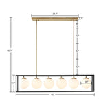 H 6-Light Frosted Glass Globe r Chandelier B03596555