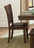 Classic Light Rustic Brown Finish Wooden Side Chairs 2pc Set Upholstered Seat Back Casual Dining B01156049