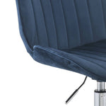 ZUN Twilight Blue and Chrome Swivel Office Chair B062P182760