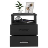 Napoles Nightstand , End Table, Side Table Superior Top, Two Drawers, One Shelf -Black B20091967