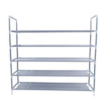 ZUN Simple Assembly 5 Tiers Non-woven Fabric Shoe Rack with Handle Gray 64754250