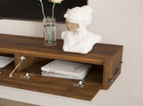 Floating TV Stand, Wall Mounted TV Shelf with Led Lights & Power Outlet,High Gloss TV Cabinet for 62728944