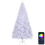 ZUN 8 FT Pre-lit Artificial Christmas Tree, APP Controlled Xmas Tree Hinged Branches with 500 RGB Lights 34343736