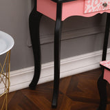 Three-Fold Mirror Single Drawer Arc Feet Children Dresser Red Leopard Print 96588246