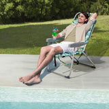 63*70*99cm Heightened Oxford Cloth Silver White Aluminum Tube Bearing 100kg Beach Chair Lemon 14359965