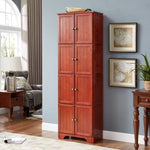 ZUN 72.4" Tall Storage Cabinet Tall Storage Cabinet with 8 Doors and 4 Shelves ,Bookshelf Living Room, W1758P211011