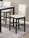 White Counter Height Chairs 4pc Set Black Metal Frame Casual Dining Room Furniture Faux Leather B011133383