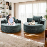 55''L Chenille Sponge single sofa,No Assembly Required,Fluffy Modern Sleeper Chair for Living room, W834P221025