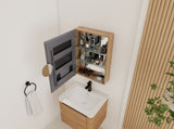 20'' Bathroom Mirror Cabinet with Storage,Wall Mounted Medicine Cabinet with Mirror Door,Adjustable W999P470282