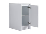 12" freestanding Bathroom Storage Cabinet, Soft Close Doors, Glossy White, W999P312104