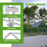 26'Lx6.7'Wx6.6' ft Large Metal Chicken Coop, Walk-in Chicken Run, Galvanized Wire Poultry Chicken W2505P197224