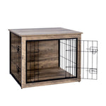 ZUN Dog Crate Furniture , Wooden Dog Crate with Double Doors, Dog Furniture, Indoor Dog Kennel, W331P225793