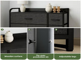 7-Drawer Black-Gray Fabric Dresser withe Steel Frame for , Living Room and Study Room 91361141