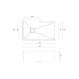 DAX Handmade Single Bowl Undermount Kitchen Sink B2702P226965
