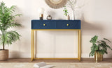 TREXM Modern Sleek Console Table Two Drawers with Stripe Design for Living Room and Entryway N715P201976M