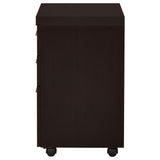 ZUN Cappuccino 3-Drawer Mobile File Cabinet B062P153727