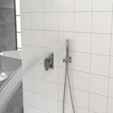 Dual Shower Head - 10 Inch Wall Mounted Square Shower System with Rough-in Valve, Brushed Nickel W124381742