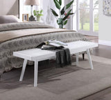 Larwich White Solid Wood Slatted Bench T2574P160499