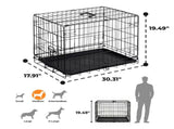 24/30 Inch Dog Crate, Black - Durable Metal Puppy Cage with Removable Tray, Collapsible Kennel for 50459140