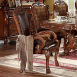 Brown and Cherry Oak Arm Chair with Nailhead Trim B062P209245