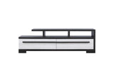 1pc Entertainment Console Modern Design Chalk Ebony Wood Finish Open Shelf Two Spacious Drawers TV B2741P295141