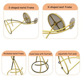 Round Bar Stools S-shaped Stripe Kitchen Stool Set of 2 Modern Velvet Upholstered Counter Chair for W1757P345494