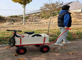 Wooden carriage four-wheel design, Load-bearing capacity 260LBS,Children's outdoor stroller, W227P379504
