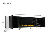 ON-TREND Modern TV Stand 34.2" Non-heating Electric Fireplace, High Gloss Entertainment Center 85586042